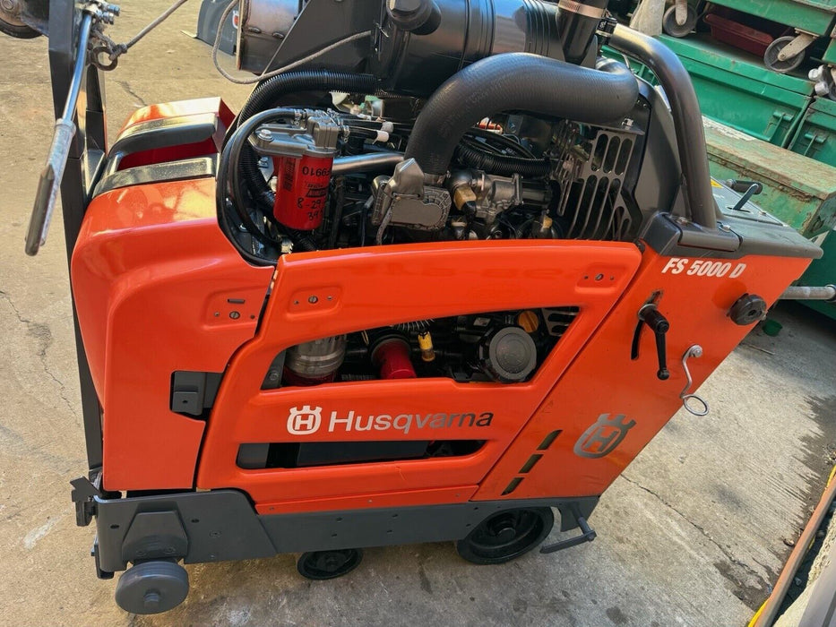 Husqvarna FS-5000D Walk Behind Concrete Saw 2018 Model only 403 Hours ( VIDEO )