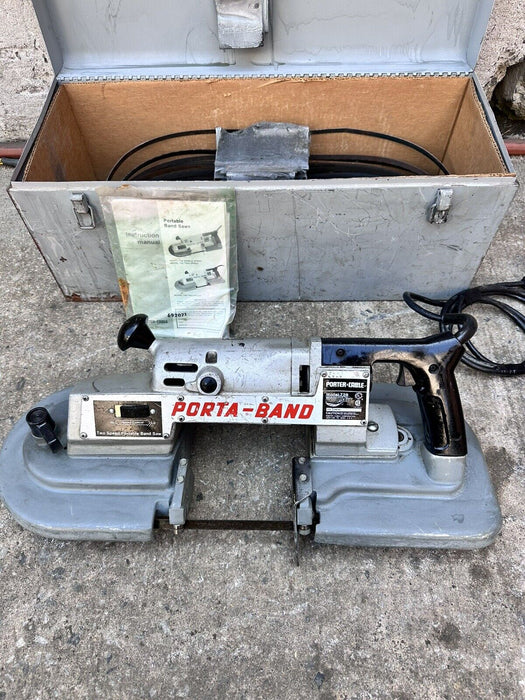 PORTER CABLE 728  4" DEEP CUT BAND SAW W/ CASE AND EXTRA BLADES