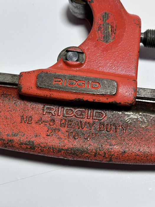 RIDGID NO 4-S Iron Pipe Cutter  2" to 4" Capacity Heavy Duty USA  #10