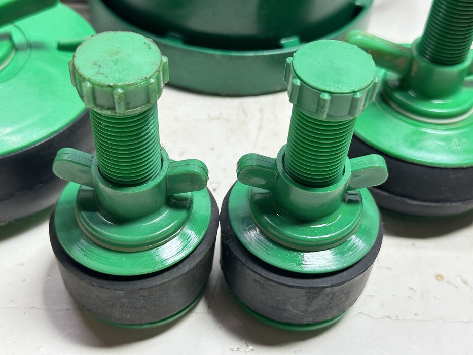 Set of 6 Greenlee PVC Plugs - 2 1/2", 4", 5” & Greenlee 590 Fish Tape Blower