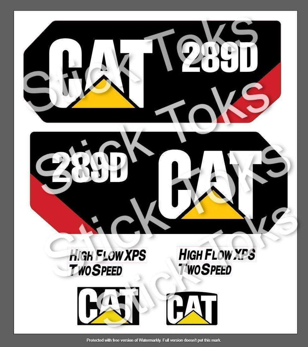 Caterpillar 289D Decal Kit cat Skid Steer stickers USA set